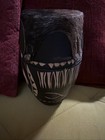 Antique Primitive Tribal African Hand Carved Wooden Drum Cowhide - 7 75  - Zulu 