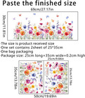 2 Pieces Flowers Wall Decals Vinyl Flowers Wall Stickers Removable Floral Murals