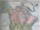 1899 North America Original Antique Map By Richard Andree
