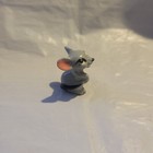 Vintage Tiny Hagen Renaker Figurine Holding Tail Miniature Mouse Eye Whites 