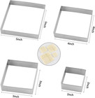 Square Cookie Cutters  Stainless Steel Rectangle Biscuit Molds Square Pastry Mol