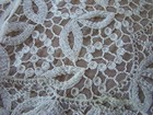 Antique vintage Tambour Ecru Net Lace Square Doily -- Very Detailed
