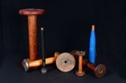 Antique Wooden Textile Spools Bobbins Primitive Farmhouse Decor Lot Of Seven 