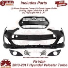 Front Bumper Cover   Grille Assembly Kit For 2013-2017 Hyundai Veloster Turbo