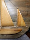 Vintage 3d Wood Sailboat Folk Art Plaque Wood Schooner Nautical Decor