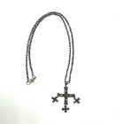 Vtg Sterling Cross Taxco Mexico 925 Pendant 16    Necklace Eagle Mark Scd Yalalag