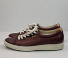 Ecco Soft Seven Fig Metallic Leather Comfort Lace Up Sneakers Size 6