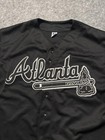 Vintage Atlanta Braves Jersey Mens Large Black Mlb Baseball Russell Athletic 90s
