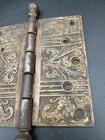 Antique Pair Of Victorian Door Hinges  Ball Brass  Bronze  Ornate  Eastlake  5x5