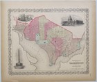 Original 1855 Colton s Hand Colored Map Of Georgetown   City Of Washington Dc
