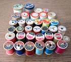 Vintage Wooden Sewing Thread Spools Mixed Lot Of 35