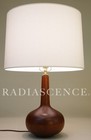 Danish Mid Century Modern Turned Staved Walnut Genie Bottle Table Lamp Dansk  60
