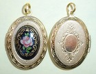 St Therese Relic Locket With Beautiful Red Rose Front 