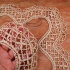 Square Table Cloth Lace Edge Handmade Linen Antique French Bobbin Lace Table