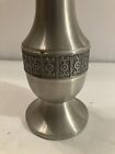 Vintage Pewter Vase Selandia Norway Metal Viking Scandinavian Art Etched 5 75   