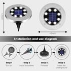 4pack Solar In Ground Lights Outdoor Buried Lamp Disk Led Lawn Pathway Garden