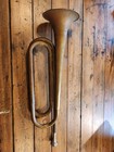 Vintage Us Regulation Brass Bugle Wwi Wwii Era Mouthpiece Plays