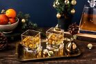Nib joyjolt Whiskey Fashioned Square Glasses Crystal   Double Glass Set