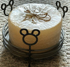 Disney Mickey Mouse Round Wrought Iron Candle Plant Holder Beeswax 3 Wick Candle