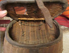 Antique  Fishing Creels Leather Strip Edges 12  Wide  7  Tall