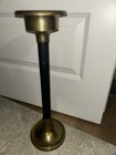 Vtg  Solid Brass Top  Bottom Pillar Candleholder  18 3 4    Tall From Thailand