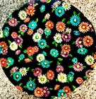 Embossed Sewing Tin - Round Floral Box - Metal - 8 5  X 4 5 