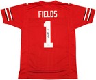 Ohio State Buckeyes Justin Fields Autographed Red Jersey Beckett Witness 230184