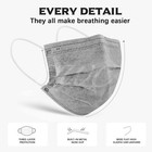 50 Pack - 3-ply Gray Disposable Face Mask Ear-loop Mouth Cover Usa Seller