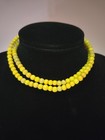 Antique Yellow Padre Glass Trade Beads 22  Strand Greasy Yellow African Trade