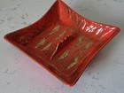 Vintage California Originals  360 Mcm Orange Gold Ceramic Ashtray Atomic 1960s