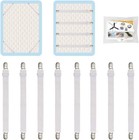 8pcs Adjustable Bed Sheet Straps Clips  Elastic Mattress Sheet Fasteners Hold   