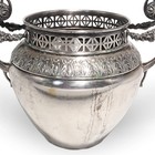 Antique Argentor Silver Plated Urn Art Nouveau Floral Ornate Handles Cach Pot