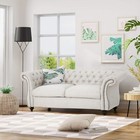 62  2-seater Upholstered Sofa Couch Rolled Arm Chesterfield Loveseat Sofa