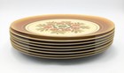 1970s Genuine Melamine Flower Plates Brown Pedestal Cups Bowls Set Vtg Usa Made