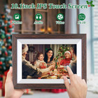 10 1 In  Brown Wood Digital Picture Frame With Ips Touch Screen Hd Display  16gb