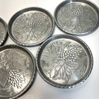Lot Of 6 Vintage Everlast Forged Aluminum Grape Leaf Vine Hand Hammered Coasters