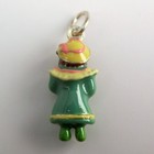 Sterling Silver Victorian Girl Charm For Bracelet Doll Necklace Pendant Vintage