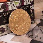 Gucci New Cosmetic Beauty Makeup Compact Mirror In Gold Flower Dance With Box