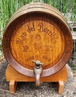 Vintage 1 Gallon Ron Del Rum Oak Barrel W  Stand   Spout Brass Straps Old 