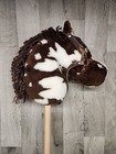 Montana Toy Co  Snowy Mountain Ponies Brown Paint Stick Horse W  Leather Bridle