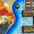 Custom Electric Guitar Blue Flame Maple Veneer Black Binding Ships From The U s 