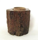 Antique Asian Chrysanthemum Wood Cachepot Brush Holder Live Edge 4 