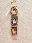 Miniature Dollhouse Furniture 3 Miniature Rectangle Portaits  Pink Velvet Hanger
