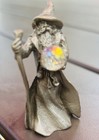 Vintage 1990 Gallo Pewter Wizard Sorcerer Fantasy Crystal Ball Staff Mythical