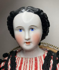 Rare C1880 Antique German 25  Tall China Shoulder Head Doll  damaged 