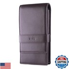 Diloro Leather Quad Pen Case Pencil Pouch Holder For Four Fountain Ballpoint 