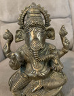 Brass Ganesha Statue Hindu Positive Energy Wisdom Spiritual Truth