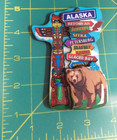 Alaska Inside Passage Souvenir Magnet 3 Layered Magnet With Totem  Bear   Towns