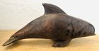Vintage Hand Carved Dark Brown Ironwood Dolphin Figurine Porpoise 12  Home Decor