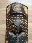 Large Hand-carved Wooden Tribal Mask Wall Art     Vintage Ethnic Decor     24    Tall